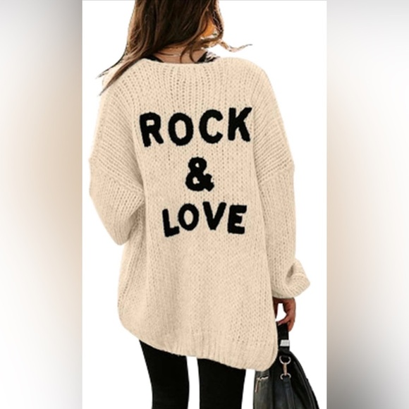 None Sweaters - 🆕Women's Sweater with Rock & Love Design